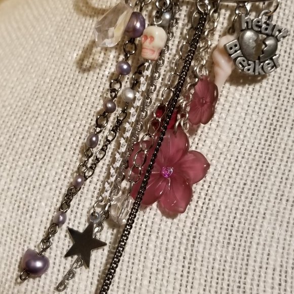 💔 OOAK VINTAGE Poison Apple NYC Designer HEARTBREAKER Safety Pin Brooch UNIQUE! - Picture 5 of 11